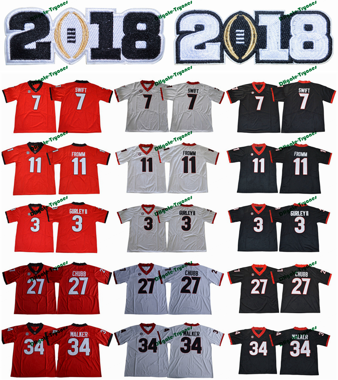 2018 Georgia Bulldogs 11 Jake Fromm 7 D'Andre Swift 27 Nick Chubb 34 Herchel Walker 3 Todd Gurley II New College Football Jersey, White
2018 Georgia Bulldogs 11 Jake Fromm 7 D'Andre Swift 27 Nick Chubb 34 Herchel Walker 3 Todd Gurley II New College Football Jersey, White
