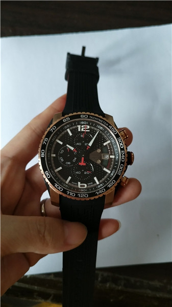 Hot sale Man watch Stainless steel luxury watch sport style wristwatch quartz stopwatch New watches rubber strap ts14