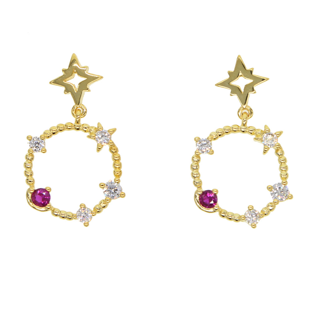 fashion gorgeous women jewelry gold plated star northstar charm christmas gift personalized dangle earring