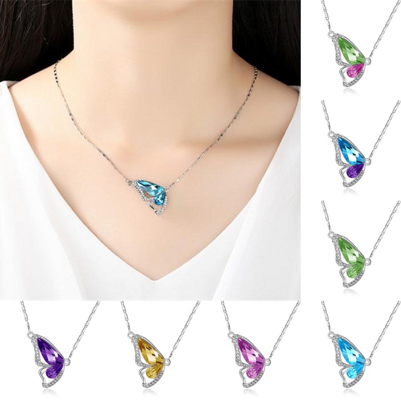 Colorful crystal butterfly necklace dancing butterfly pendant necklaces for women girl's gift Korean styles women necklace
Colorful crystal butterfly necklace dancing butterfly pendant necklaces for women girl's gift Korean styles women necklace