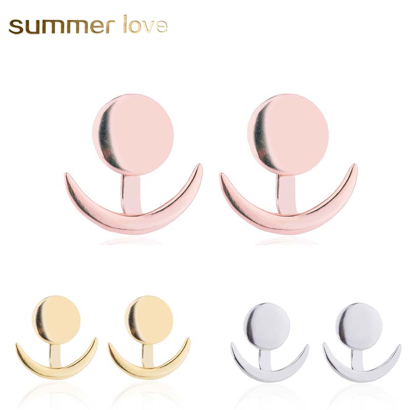 Fashion Crescent Moon Sun Geometric Stud Earring for Women High Quality Copper Gold Rose Gold Sliver Color Earring Trendy Jewelry Gift
Fashion Crescent Moon Sun Geometric Stud Earring for Women High Quality Copper Gold Rose Gold Sliver Color Earring Trendy Jewelry Gift