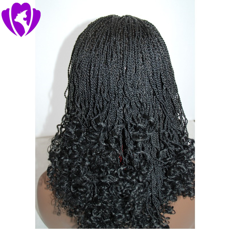 Free shipping short bob style Twist curly wig Hand Tied Heat Resistant Fiber Hair Wigs Synthetic Braided Lace Front Wig for black women