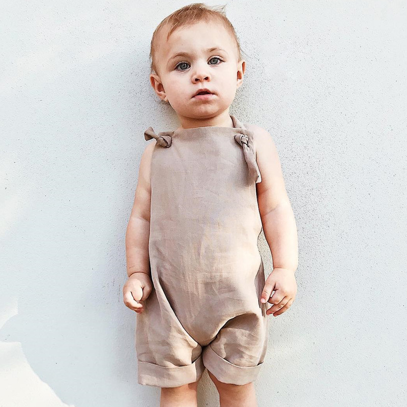 Baby Knot Strap Jumpsuits cute Back Cross Romper baby Solid Cotton Jumpsuit Summer kids Sleeveless overalls, As pic
Baby Knot Strap Jumpsuits cute Back Cross Romper baby Solid Cotton Jumpsuit Summer kids Sleeveless overalls, As pic