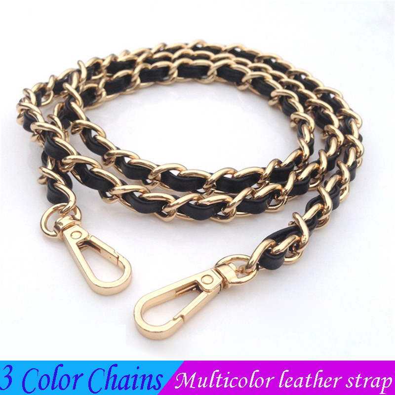 Bag shoulder straps wearable leather strap chain multicolor customize metal portable fashion chain accessories for evening bags and handbag, Black
Bag shoulder straps wearable leather strap chain multicolor customize metal portable fashion chain accessories for evening bags and handbag, Black