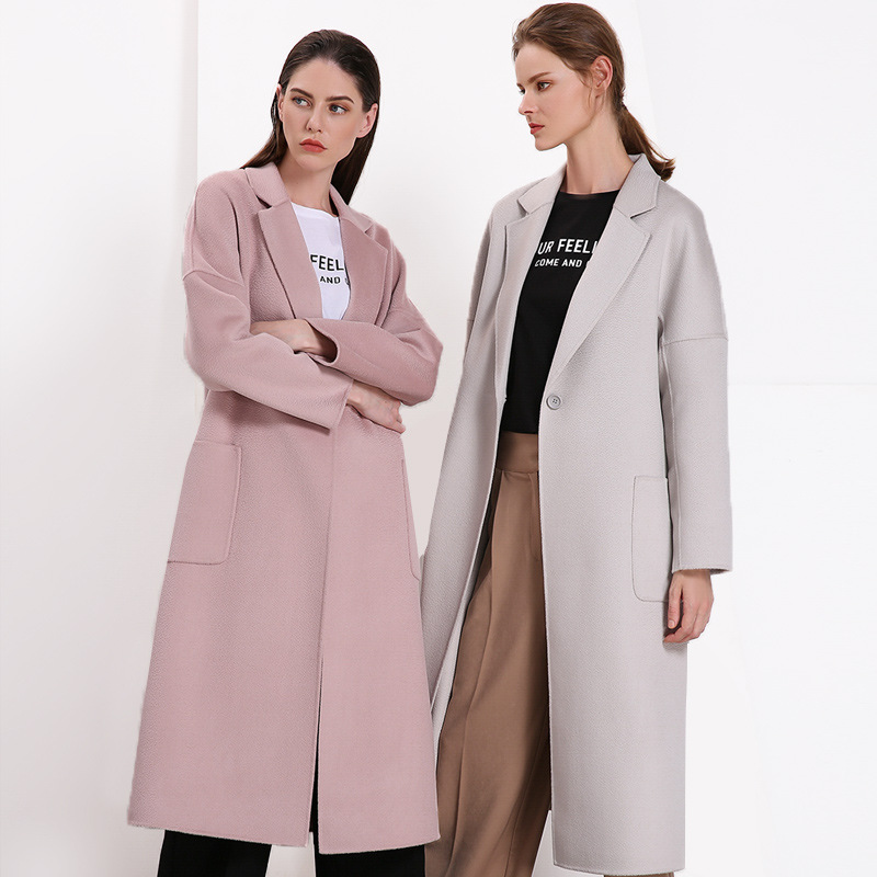 fashion designer long cashmere wool coats with packets pink white lapel neckline ladies coats, Same as picture
fashion designer long cashmere wool coats with packets pink white lapel neckline ladies coats, Same as picture