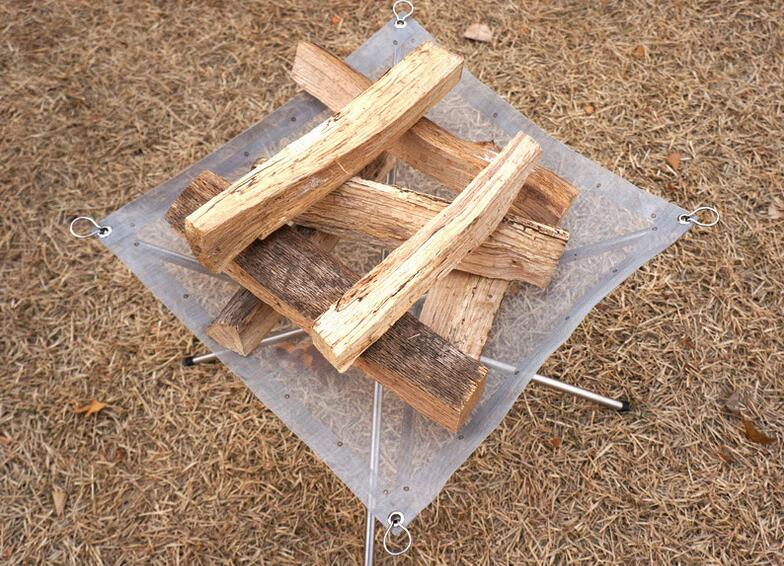 Bonfire Campfire Pit Camping Wood Stove Stand Frame Fire Rack Stainless Steel Foldable Mesh Fire Pit Outdoor Wood Heater Heating X