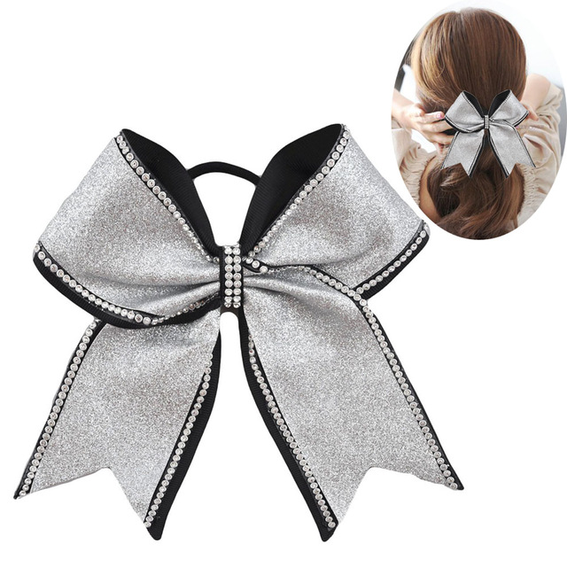 New girls hair bows 8 inch rhinestone bling kids popular cheerleading cheerlead for children girl elastic hairband.10pcs/ 
New girls hair bows 8 inch rhinestone bling kids popular cheerleading cheerlead for children girl elastic hairband.10pcs/