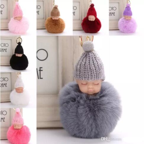 Sweet Fluffy Pompom Sleeping Baby Key Chain Faux Rabbit Fur Pom pon Knitted Hat Baby Doll Keychain Car Keyring Toy Trendy Gift
Sweet Fluffy Pompom Sleeping Baby Key Chain Faux Rabbit Fur Pom pon Knitted Hat Baby Doll Keychain Car Keyring Toy Trendy Gift