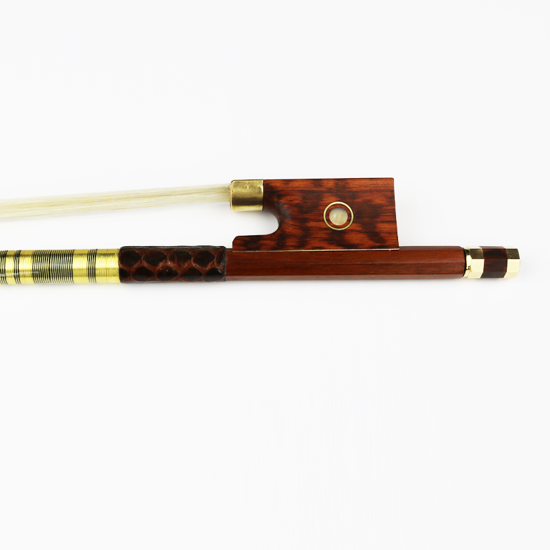 NEW 4/4 Size Pernambuco Violin Bow Snakewood Frog Natural Mongolian hair Violin Parts Accessories Free Shipping