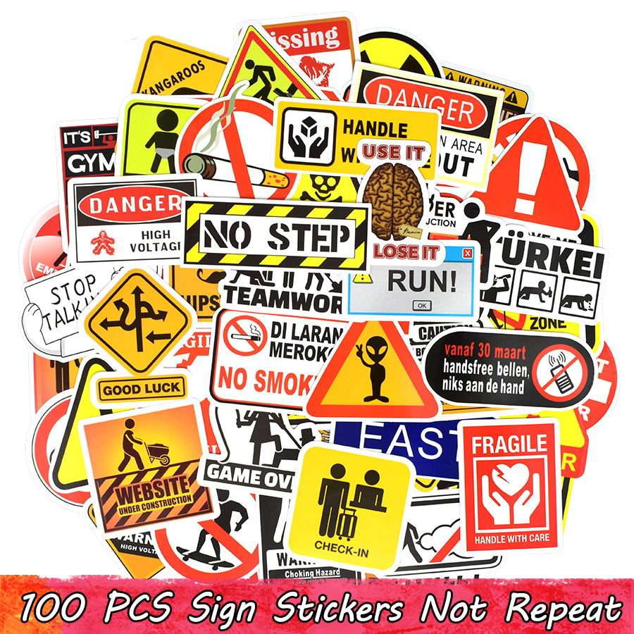 100 PCS Warning Sign Doodle Sticker Symbol Reminder Mark Label Stickers Home Decor Scrapbook Suitcase Laptop Fridge Bicycle Motorcycle Gifts
100 PCS Warning Sign Doodle Sticker Symbol Reminder Mark Label Stickers Home Decor Scrapbook Suitcase Laptop Fridge Bicycle Motorcycle Gifts