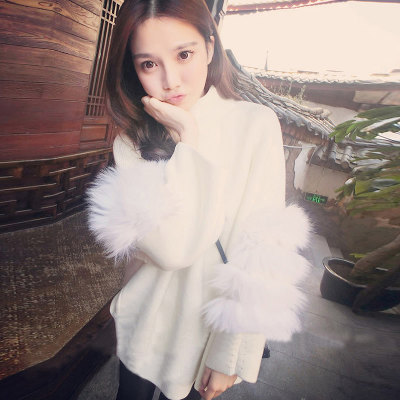 Women Oversized Fur Sweater Winter Truien Dames Fluffy Sweater Tunic Turtleneck Pull Femme Manche Longue Fashion Outwear 201021