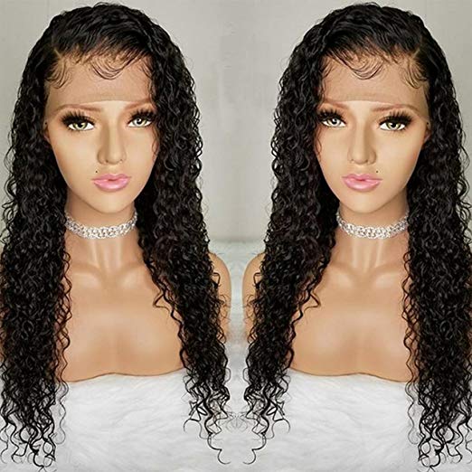 360 Lace Frontal Wig Pre Plucked 10-24inch Brazilian Virgin Hair water Curly Human Hair Lace Wigs with Baby Hair for Black Women 130%
