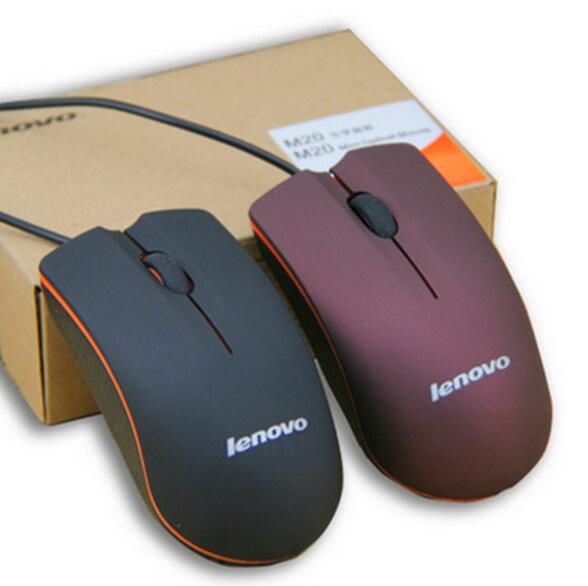 

High Quality Lenovo M20 Wired Mouse USB 2.0 Pro Gaming Mouse Optical Mice For Computer PC with retail box 50pcs DHL Ship Free