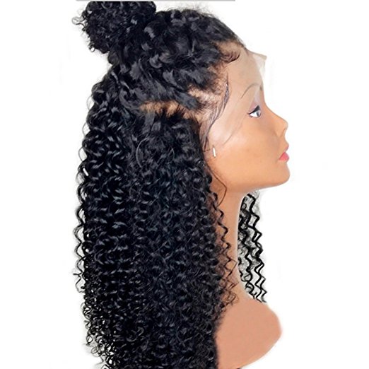 Transparent invisible 360 full Lace Frontal Wig Human Hair 150% density kinky Curly Bleached Konts Brazilian Virgin remy Glueless hd Wigs Pre-Plucked 