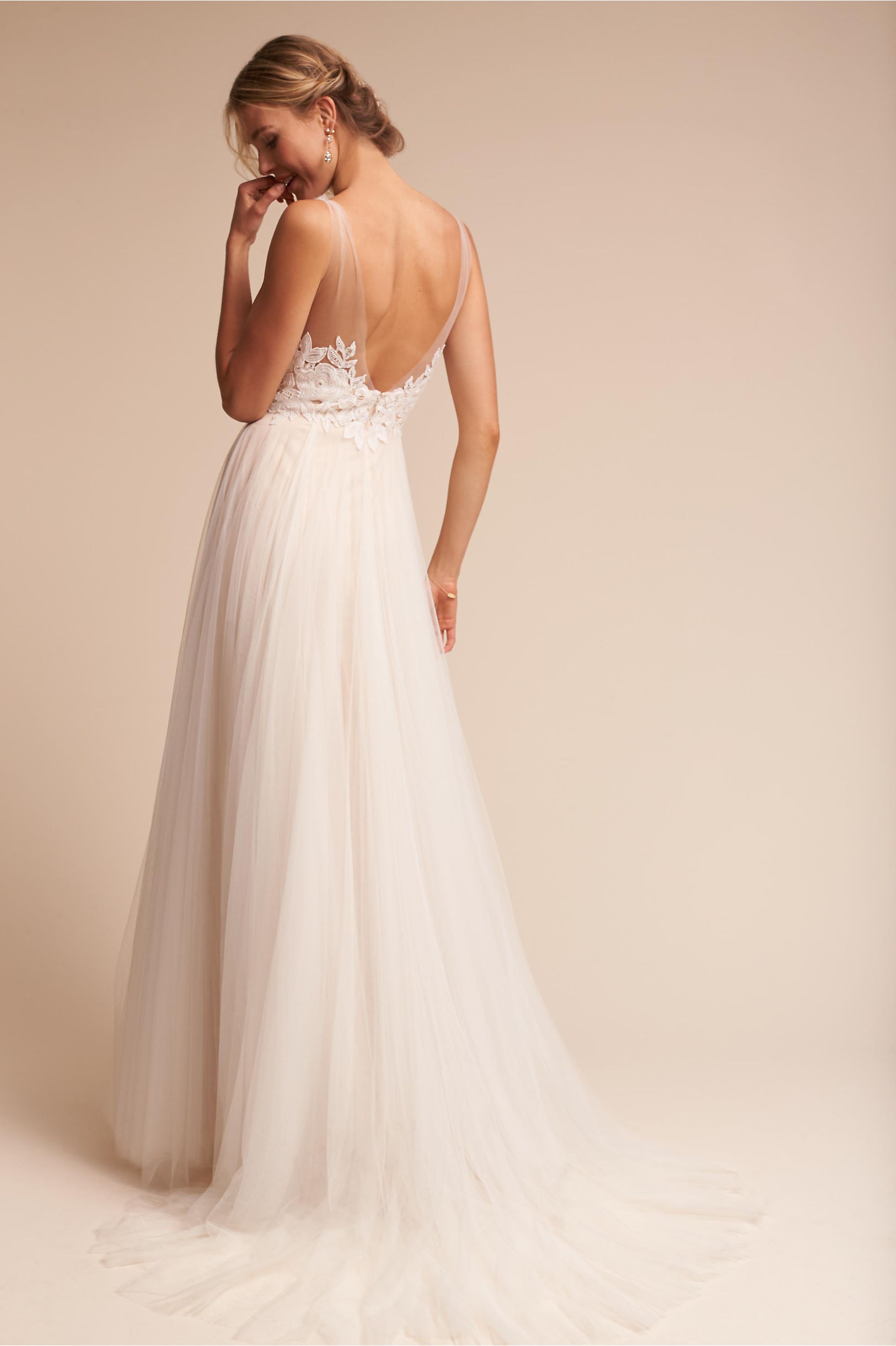 BHLDN Beach Dresses V Neck Sexy Backless Lace Appliqued Sweep Train Cheap Boho Wedding Dress A e Plus Size Bridal Gowns