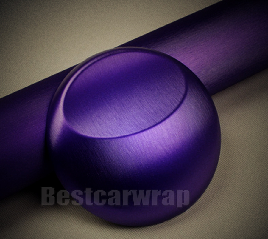 Purple Brushed matt chrome Vinyl For Car Wrap Stickers with Air bubble Free brush car wrapping styling foil coating :1.52*20M/Roll 5x66ft
