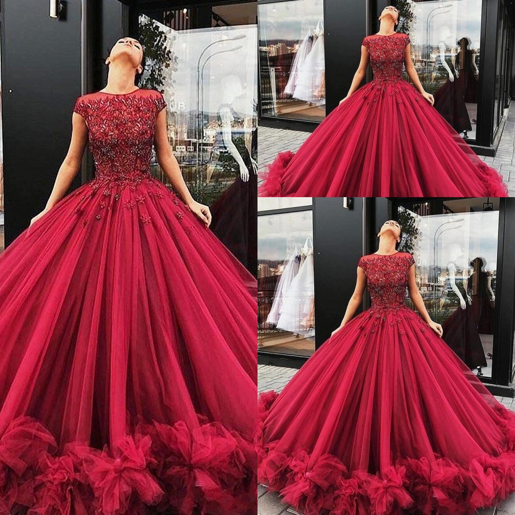 2022 Prom Dresses Dark Red Cap Sleeves Illusion Crystal Beaded Tulle Ruffles Plus Size Evening Dress Wear Party Pageant Quinceanera Gowns, Champagne
2022 Prom Dresses Dark Red Cap Sleeves Illusion Crystal Beaded Tulle Ruffles Plus Size Evening Dress Wear Party Pageant Quinceanera Gowns, Champagne