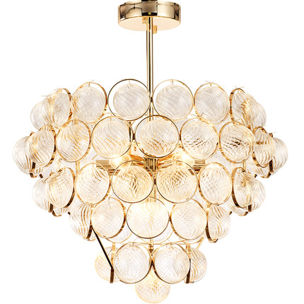 Modern Chandelier LED American Gold Chandeliers Lights Fixture Glass Balls Droplight Foyer Home Hanging Lamps 3 White Light Color Dimmable