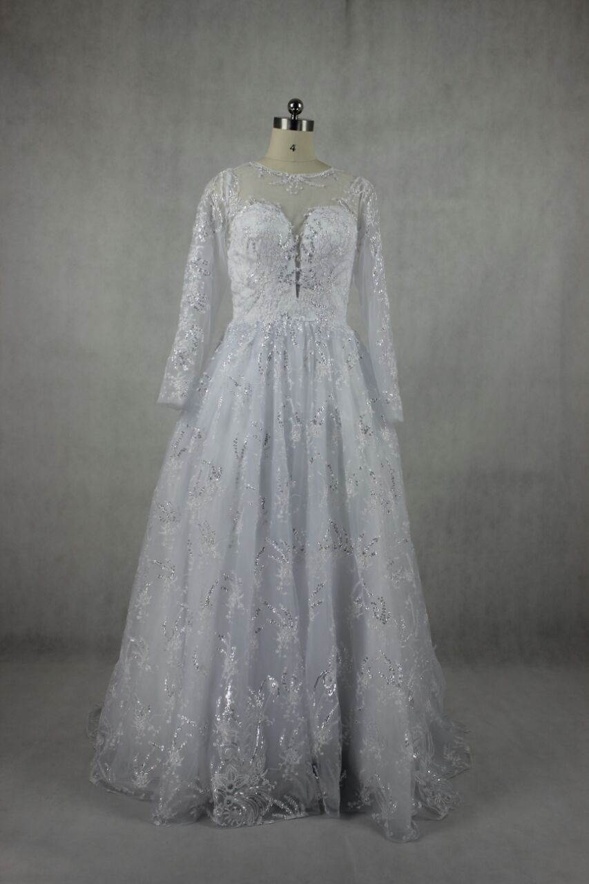 Elegant Long Sleeve Lace Beaded Wedding Dresses Women Floor Length Sweetheart Muslim Bridal Gown Lace Up Sweep Train A-Line Wedding Gowns, White
Elegant Long Sleeve Lace Beaded Wedding Dresses Women Floor Length Sweetheart Muslim Bridal Gown Lace Up Sweep Train A-Line Wedding Gowns, White