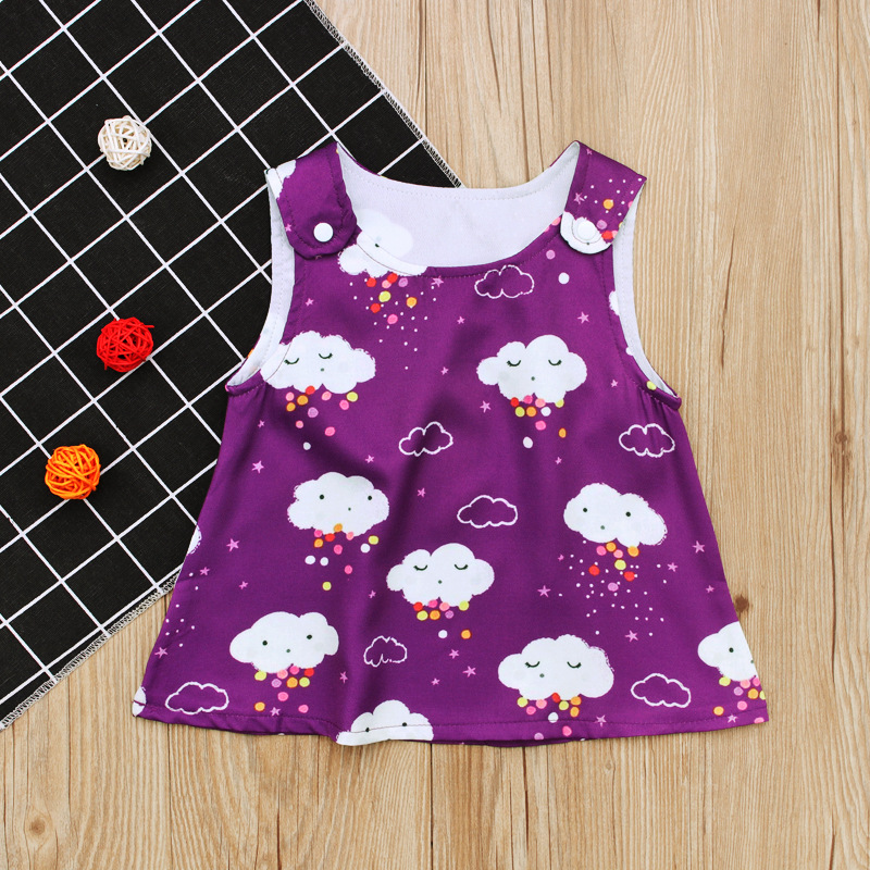 2018 New Toddlers Girls clound printing top clothes cute shoulder button sleeves vest dress for 0-2T Free Shipping, As photo
2018 New Toddlers Girls clound printing top clothes cute shoulder button sleeves vest dress for 0-2T Free Shipping, As photo