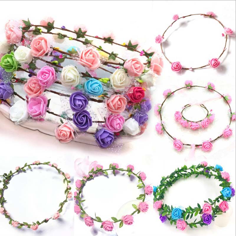 5pcs/lot Women Bride Flower Headband Bohemian Style Rose Flower Crown Hairband Ladies Elastic Beach Hair Accessories, White;golden
5pcs/lot Women Bride Flower Headband Bohemian Style Rose Flower Crown Hairband Ladies Elastic Beach Hair Accessories, White;golden