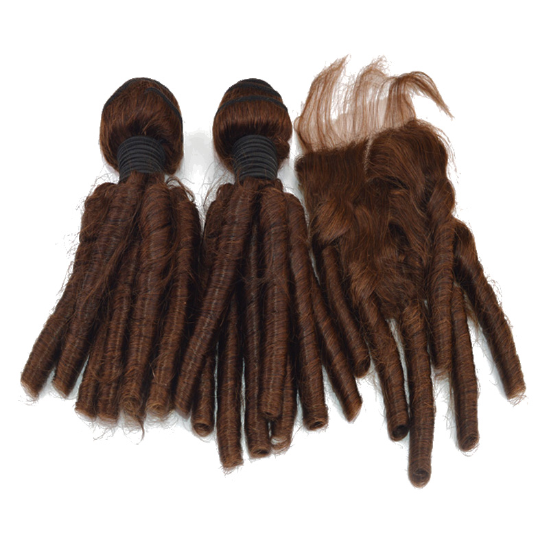 Pure Color #6 9A Hot Sale Products For Women 2Pcs Wefts With 1Pcs Lace Closure Virgin Hair Double Drawn Hair Wefts Extensions