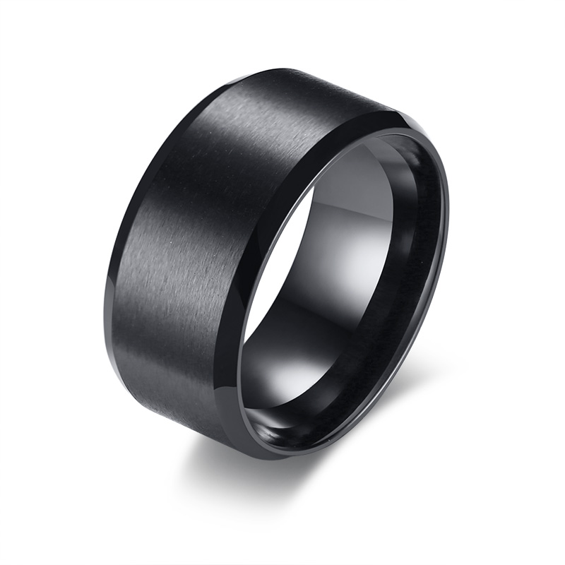 Free Custom Engraving 10mm Beveled Edges Black Matt Finish Wedding Band Rings in Stainless Steel, Silver
Free Custom Engraving 10mm Beveled Edges Black Matt Finish Wedding Band Rings in Stainless Steel, Silver