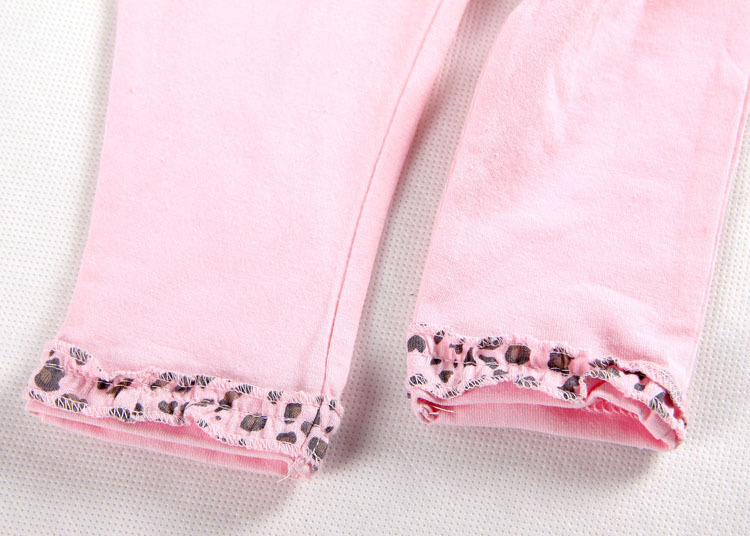 2pcs Infant Baby Girl Clothes Set Kids T-shirt Top+Pants Pink Leopard children's clothing
