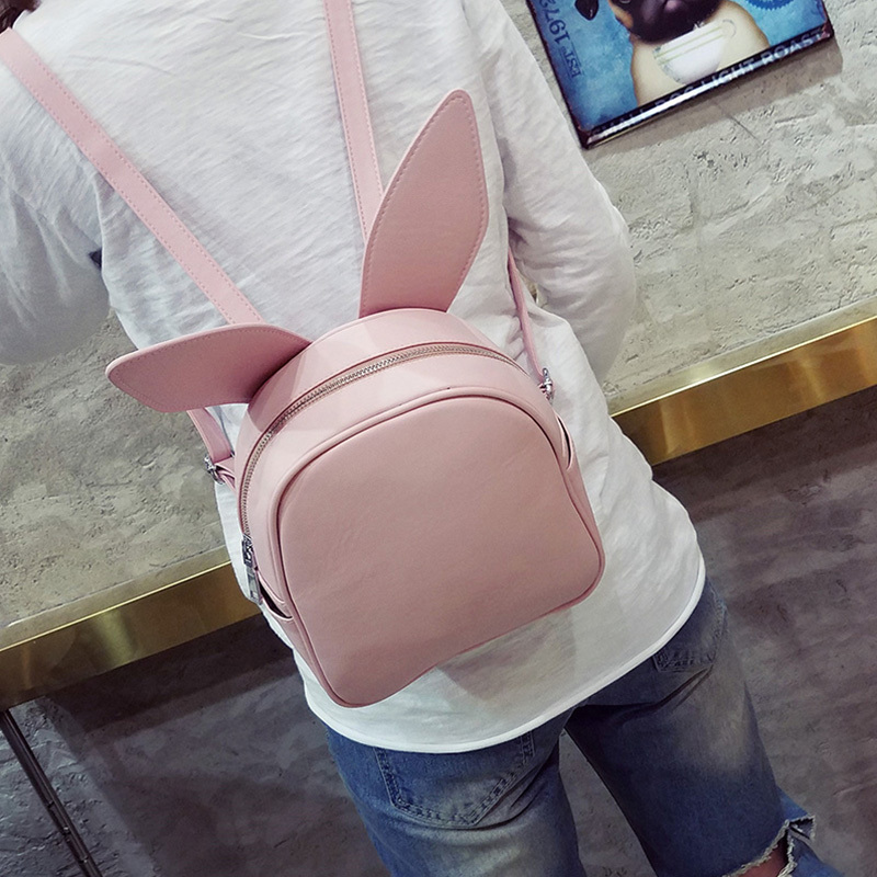 Backpack Women Replace Bat Wing Cat Ears Cute Backpack for Teenager Girl School Bags Leather Mini Backpacks Shoulder Bag Bagpack Y18110202