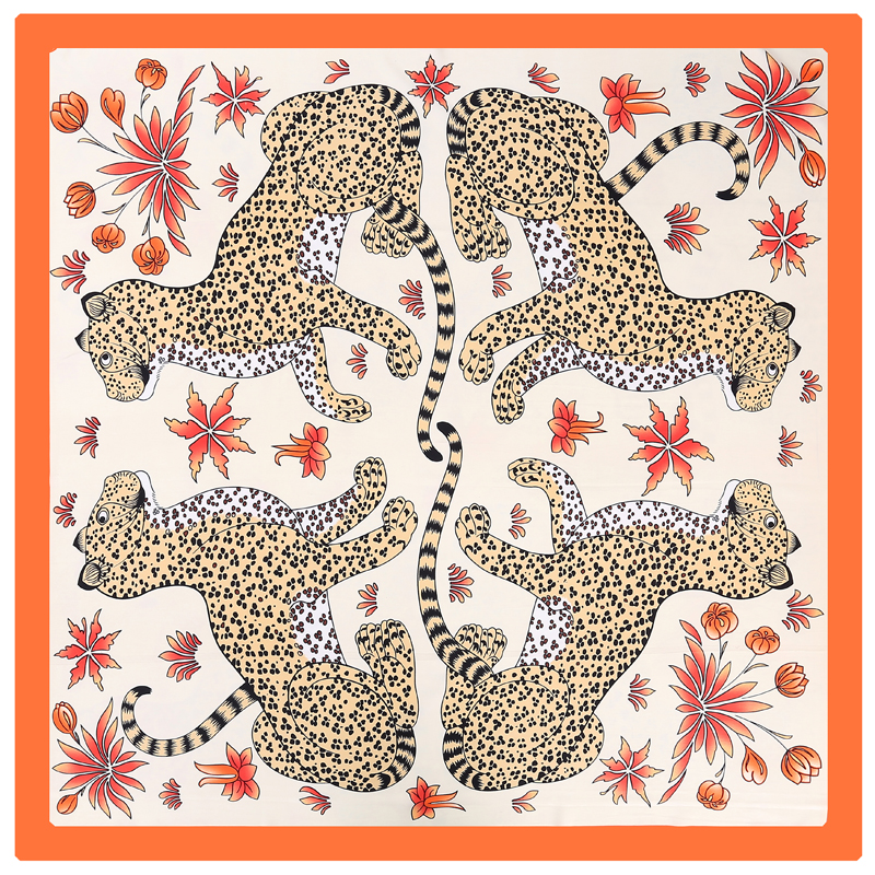 New Twill Silk Square Scarf Women Shawls Four Leopards Printing Neckerchief Fashion Ladies Scarves Female Foulard Wraps Stoles 110cm*110cm, Blue;gray
New Twill Silk Square Scarf Women Shawls Four Leopards Printing Neckerchief Fashion Ladies Scarves Female Foulard Wraps Stoles 110cm*110cm, Blue;gray
