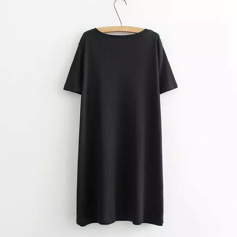 2018 New Fashion T Shirt Women T-Shirt Large Size Summer Simple Camera Printed Long Section of Female Tshirt Large Size