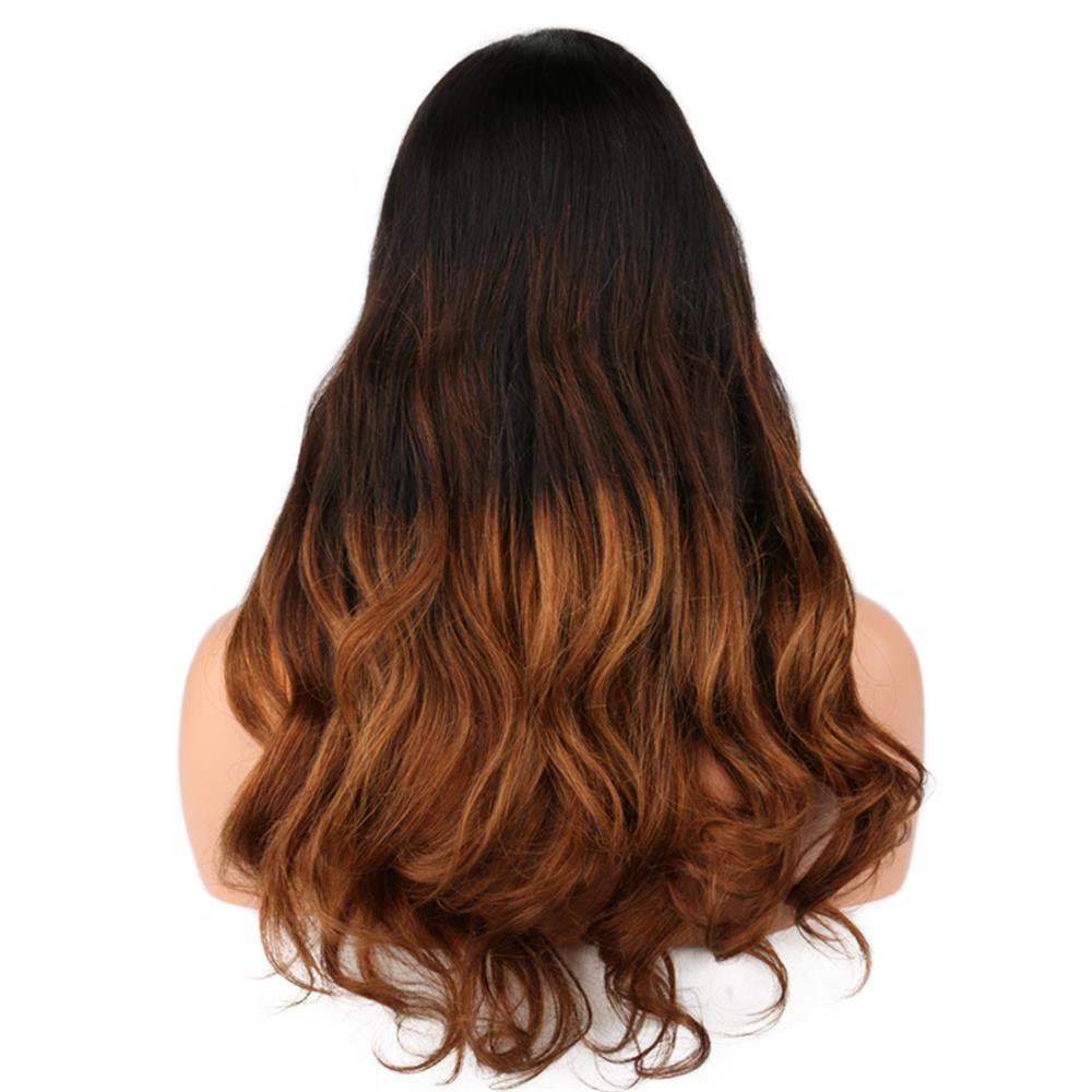 360 full lace human hair wigs Pre Plucked 150% Density Brazilian Remy Hair ombre color T 1B/4 natural wave human hair Wig
