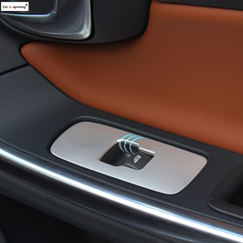 For Volvo S60L XC60 V60 S60 Stainless Steel Car Window Lifter Switch Button Frame Cover Sticker Accessories Car Styling
