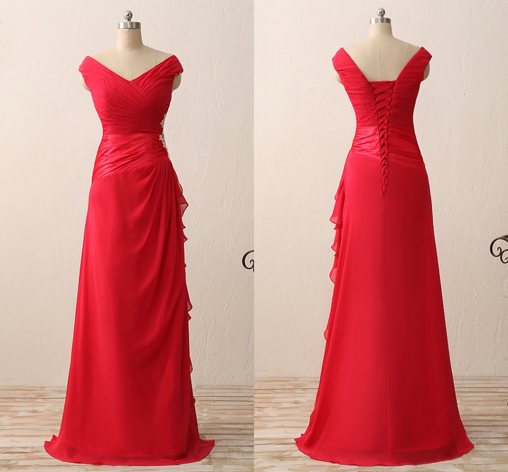 Stunning Red Chiffon Mother of the Bride Groom Dresses Pleated Open Back With Corset Beaded Floor length Prom Evening Formal Gowns Cheap
Stunning Red Chiffon Mother of the Bride Groom Dresses Pleated Open Back With Corset Beaded Floor length Prom Evening Formal Gowns Cheap