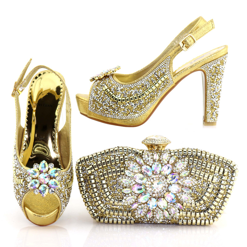 1719-1 2018 gold Color Italian Shoes and Bags To Match Shoes with Bag Set Decorated with Rhinestone Nigerian Party Shoe and Bag Sets
1719-1 2018 gold Color Italian Shoes and Bags To Match Shoes with Bag Set Decorated with Rhinestone Nigerian Party Shoe and Bag Sets