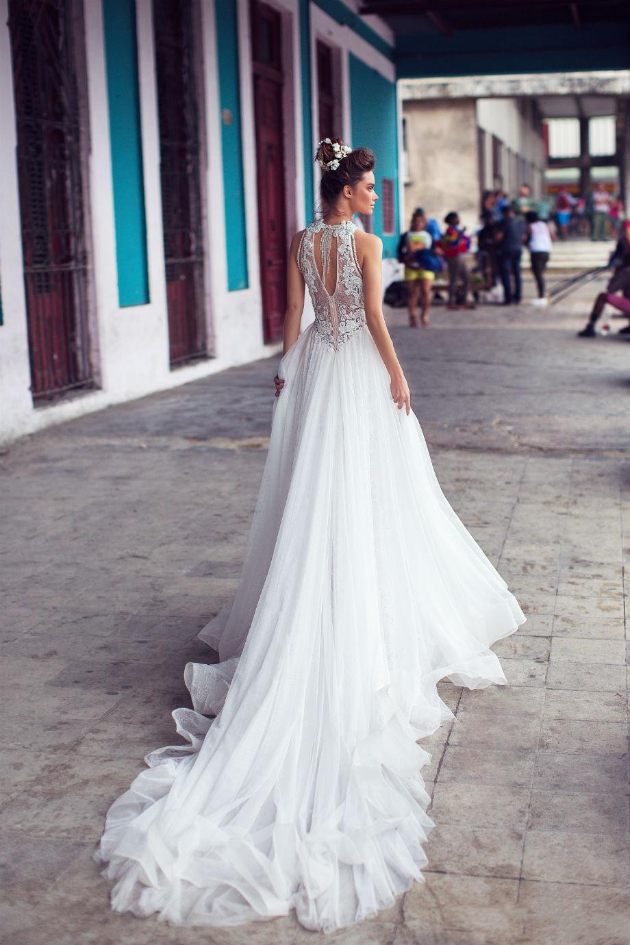 julie vino a line chiffon wedding dresses illusion sexy lace appliques beach wedding dress boho long bridal gowns