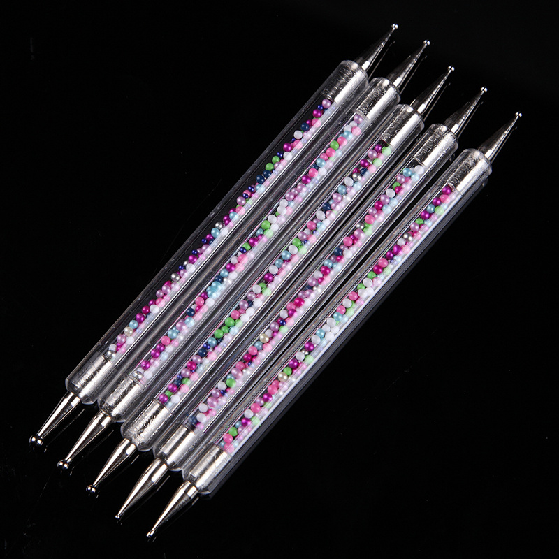 5Pcs Set UV Gel Painting Drawing Nail Art Dotting Pen Acrylic Caviar 2 Way Brush Salon Decorations Manicure Tools Kit F1676