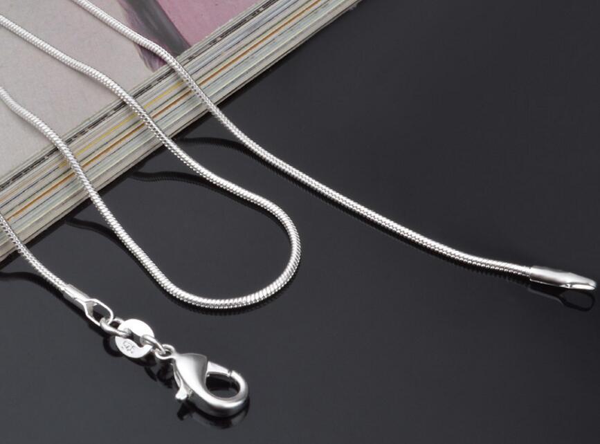 1MM snake bone chain fashion vogue silver plated snake chain foreign trade hot silver necklace (50pcs/lot) L409