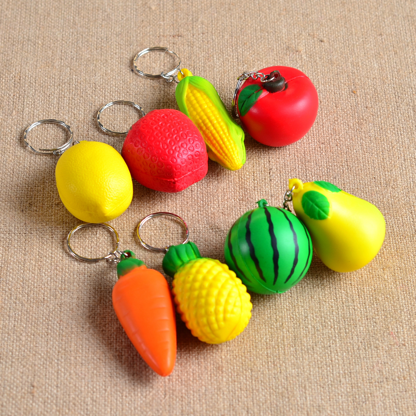 Soft PU Foam Ball Shape keychain toy charmTropical Fruit Mobile Chain keyring Hanging Ornament phone pendant accesso, Silver
Soft PU Foam Ball Shape keychain toy charmTropical Fruit Mobile Chain keyring Hanging Ornament phone pendant accesso, Silver