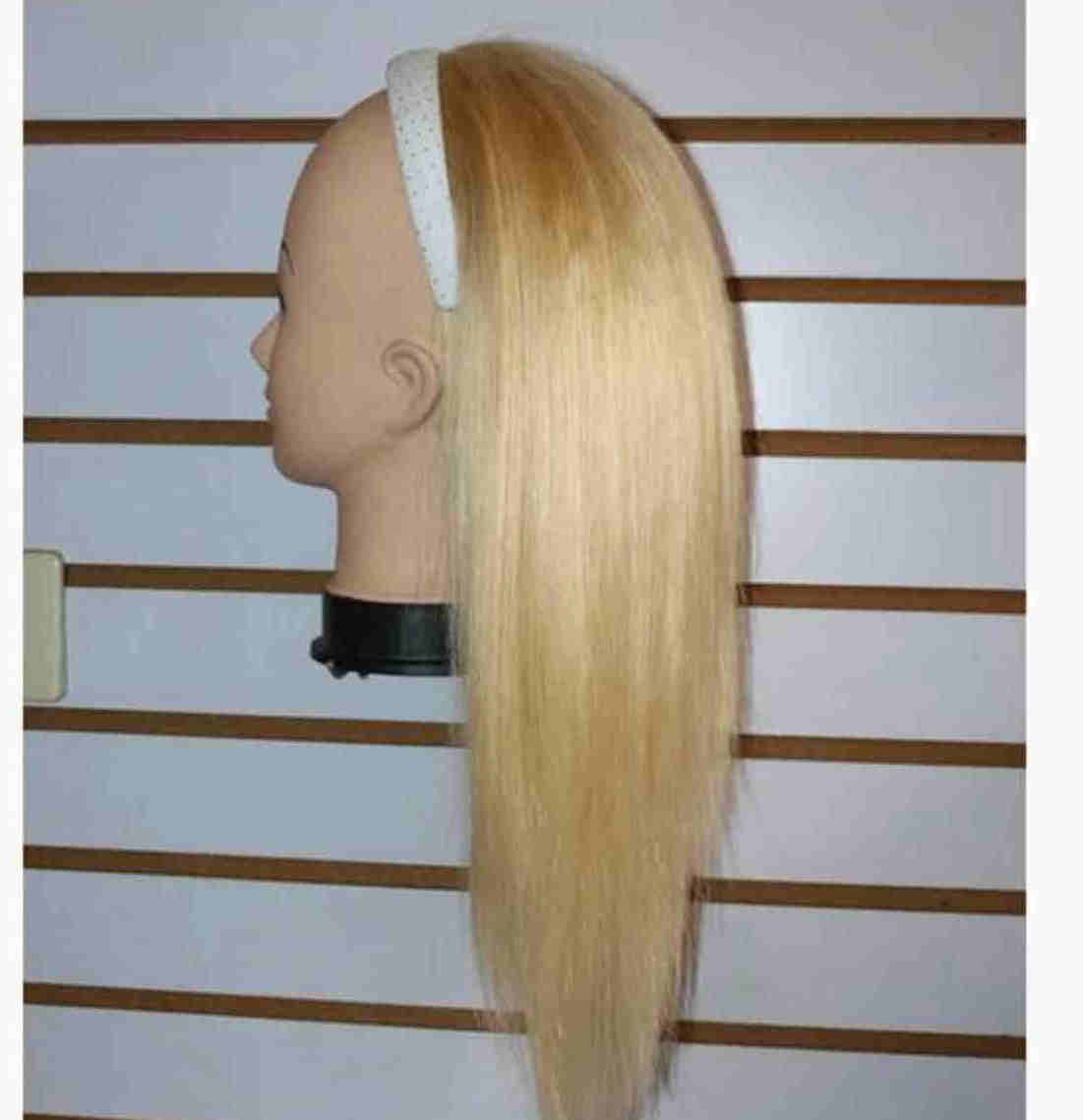 Black Blonde curly 3/4 Human Hair Half Wigs 4colors Virgin Brazilian Human Hair machine made Lace Wigs for Women diva1