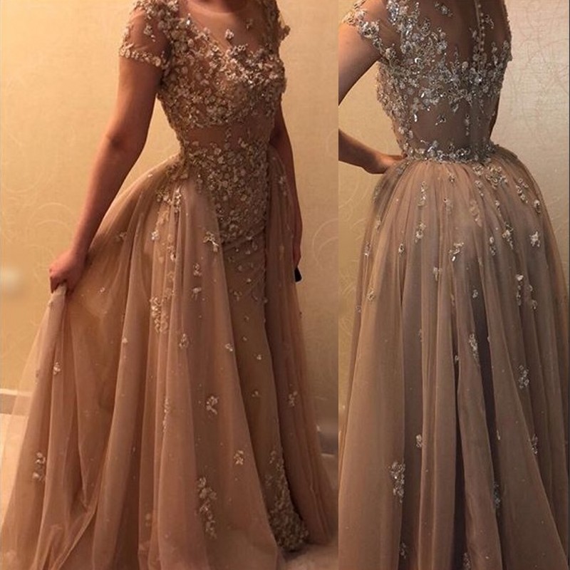 Glamorous Tulle Mermaid Prom Dress With Overskirt Crystals Beads Applique Short Sleeve Party Dress Saudi Arabia Graceful Sexy Evening Dress, Lilac
Glamorous Tulle Mermaid Prom Dress With Overskirt Crystals Beads Applique Short Sleeve Party Dress Saudi Arabia Graceful Sexy Evening Dress, Lilac