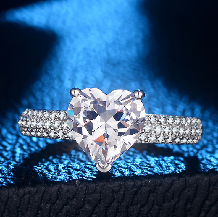 Victoria Wieck Luxury Jewelry 925 Sterling Silver Pear Cut White Topaz Pave White CZ Diamond Party Women Wedding Engagement Heart Ring Gift