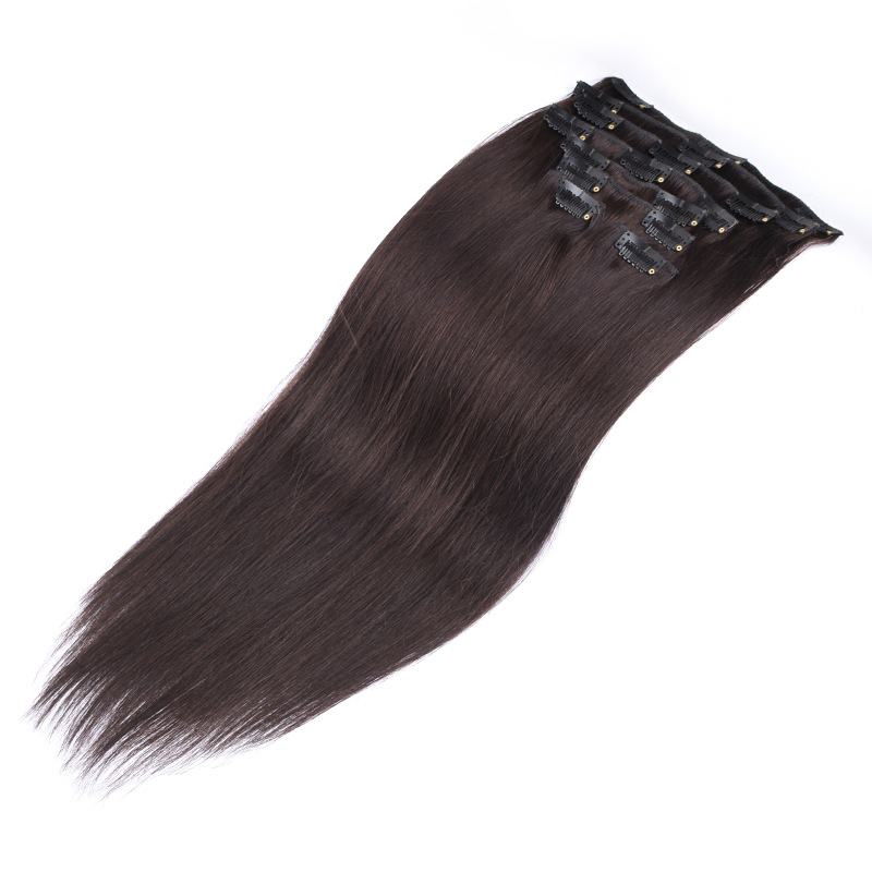 Remy 100% Human Hair brazilian hair clip in extensions 7pcs double strong 100g human hair clip in extensions weft