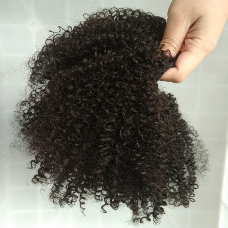 African American malaysian kinky curly clip in hair extensions real Hair Kinky curly Drawstring Ponytails Afro hairpiece