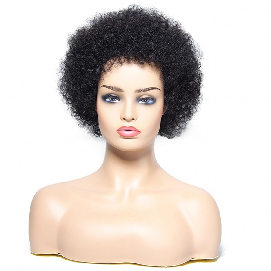 Afro Kinky Curly Hair Wig Short Bob Hair Wigs Natural Color Brazilian Remy Human Hair lace front Wig