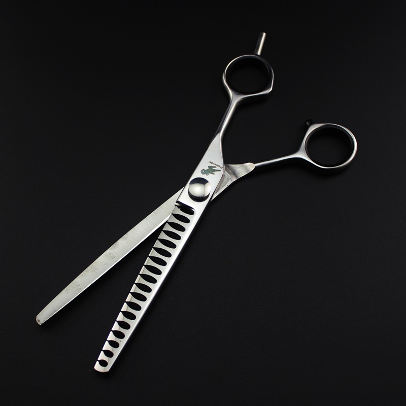 professional freelander 7.0 inch pet hair cutting/thinning scissors Fishbone scissors Black/Silver/Green with case