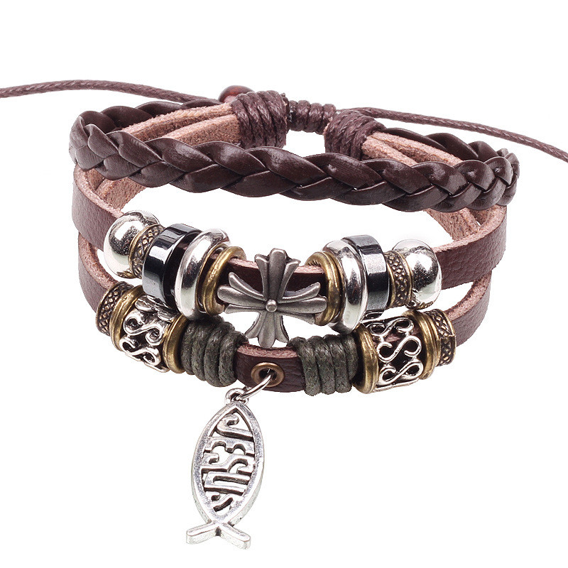 Hot seling 24pcs/lot Retro Cross Leather Charm Bracelets With Pendant Christian Rivet Wristbands European Jesus Bracele Jewelry KKA1894, Golden;silver
Hot seling 24pcs/lot Retro Cross Leather Charm Bracelets With Pendant Christian Rivet Wristbands European Jesus Bracele Jewelry KKA1894, Golden;silver