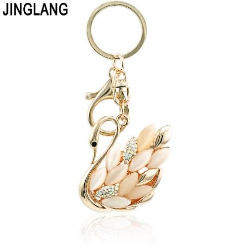 JINGLANG Gold Color Lobster Clasp Metal Keyring Dangle Opal Crystal Swan Charms Keychains For Women Handbag Jewelry
JINGLANG Gold Color Lobster Clasp Metal Keyring Dangle Opal Crystal Swan Charms Keychains For Women Handbag Jewelry