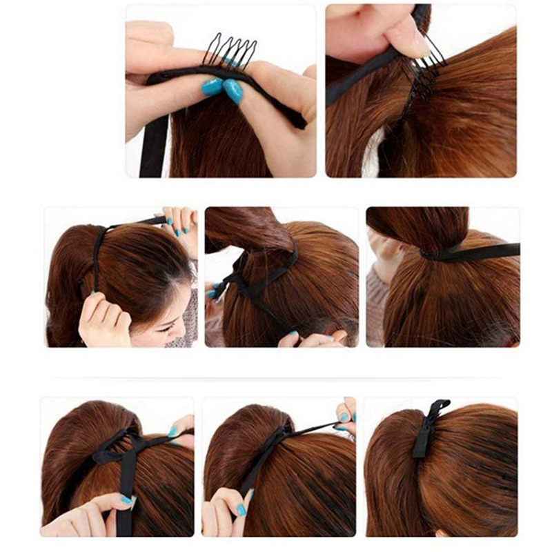 Evermagic hair 70-120g one piece tie up ponytail clip in hair extensions hairpiece binding pony tail extension for girl straight