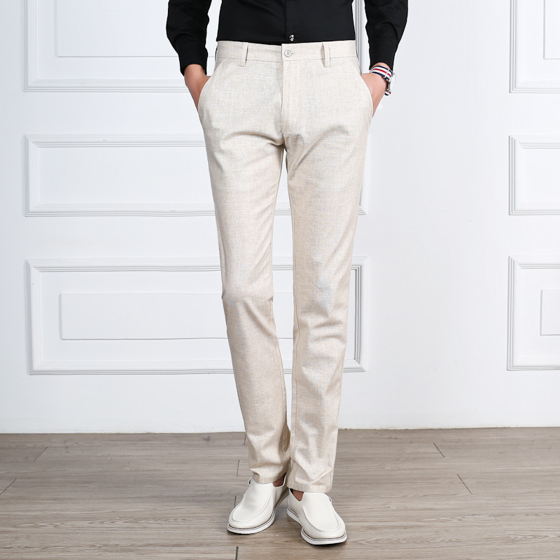 2018 New Arrival Fashion Summer Linen Pants Men Breathable Casual Pants Comfort Mens Big Size Flax Trouser Male 40 L
